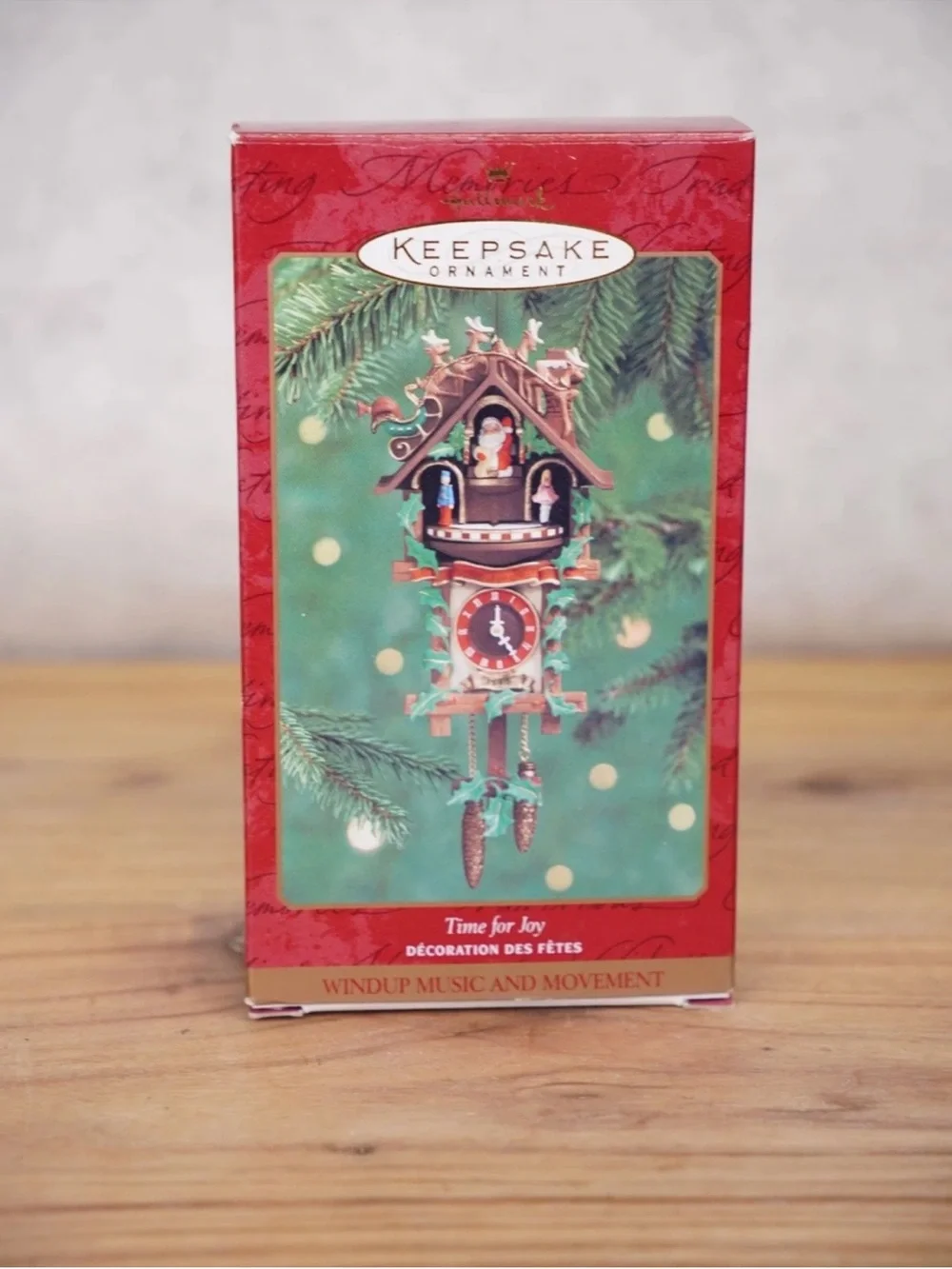 2000 Hallmark Keepsake Ornament TIME FOR JOY Wind Up Clock Music & Movement